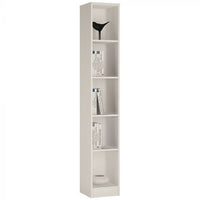 Tall Narrow Book Rack | Modern Wooden Bookshelf for Home