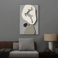 Textured Animal Modern Deer Silhouette 3D Wall Art Home Decor