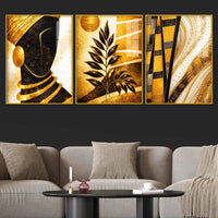 The Gilded Queen Acrylic Floating Frame Wall Painting Set of 3