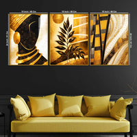 The Gilded Queen Acrylic Floating Frame Wall Painting Set of 3