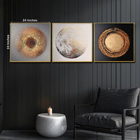 The Stars of Galaxy Framed Crystal Glass Painting Set of 3