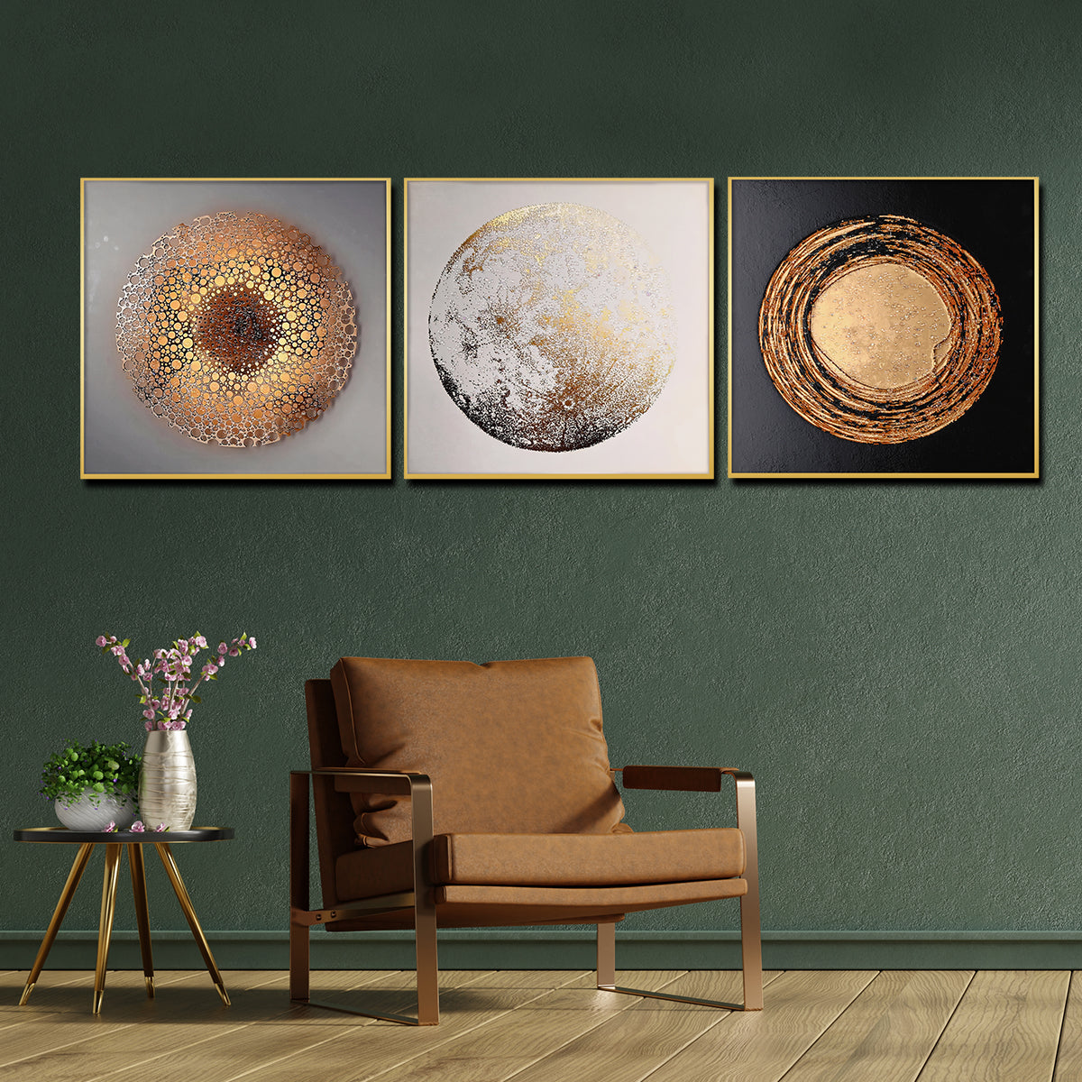 The Stars of Galaxy Framed Crystal Glass Painting Set of 3
