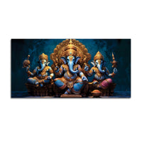 The Three Sacred Forms of Divine Ganesha Luxury Canvas Wall Painting for Home & Office Decor