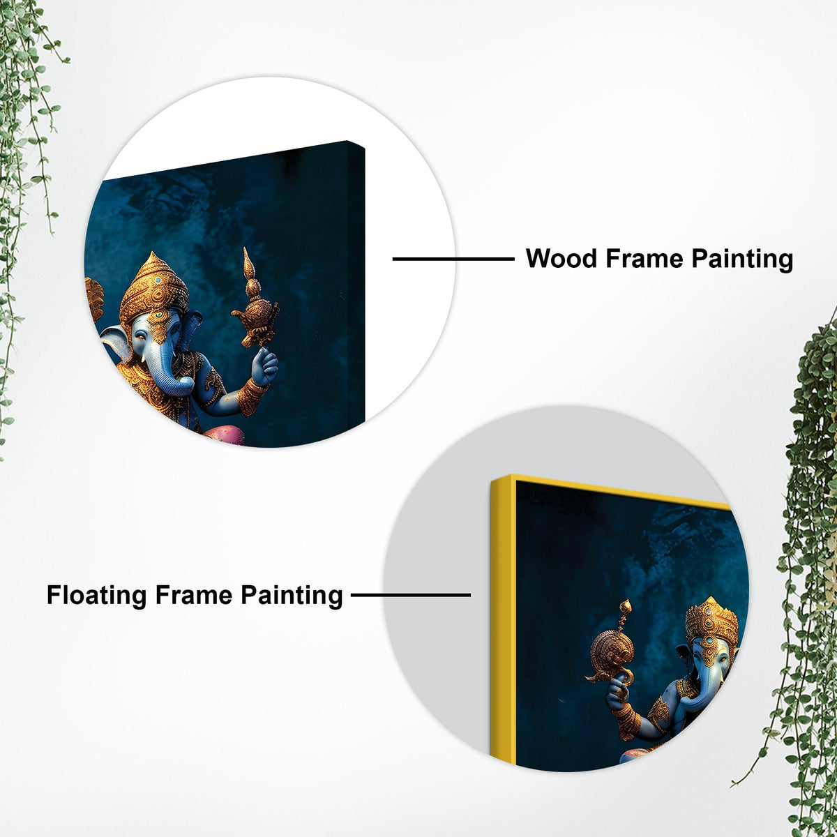 The Three Sacred Forms of Divine Ganesha Luxury Canvas Wall Painting for Home & Office Decor