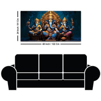 The Three Sacred Forms of Divine Ganesha Luxury Canvas Wall Painting for Home & Office Decor