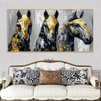 Three Horses Abstract Wall Canvas Painting