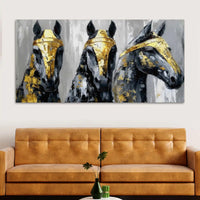 Three Horses Abstract Wall Canvas Painting