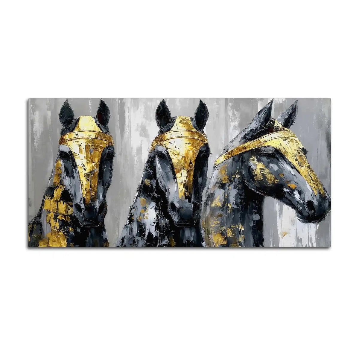 Three Horses Abstract Wall Canvas Painting