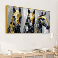 Three Horses Abstract Wall Canvas Painting