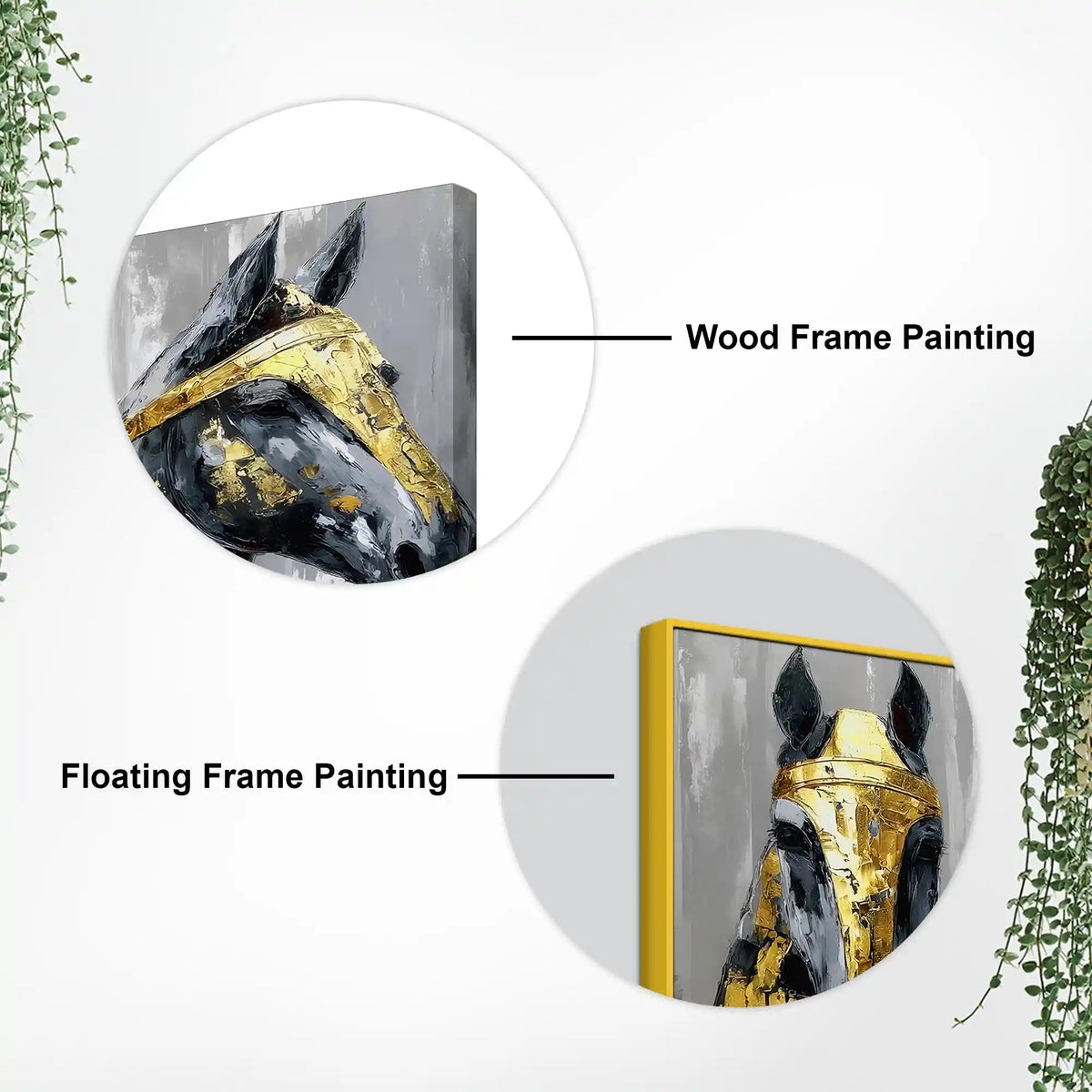 Three Horses Abstract Wall Canvas Painting