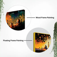 Timeless Beauty of the Taj Mahal in Radiant Sunset Glow Abstract Canvas Wall Painting