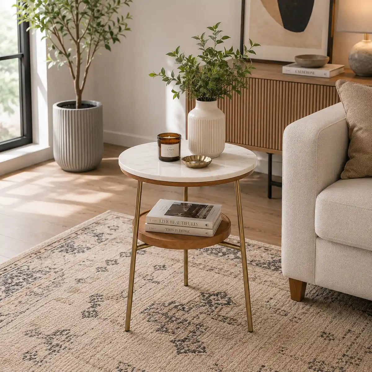 Timeless Elegance Round Marble Table for Modern Living