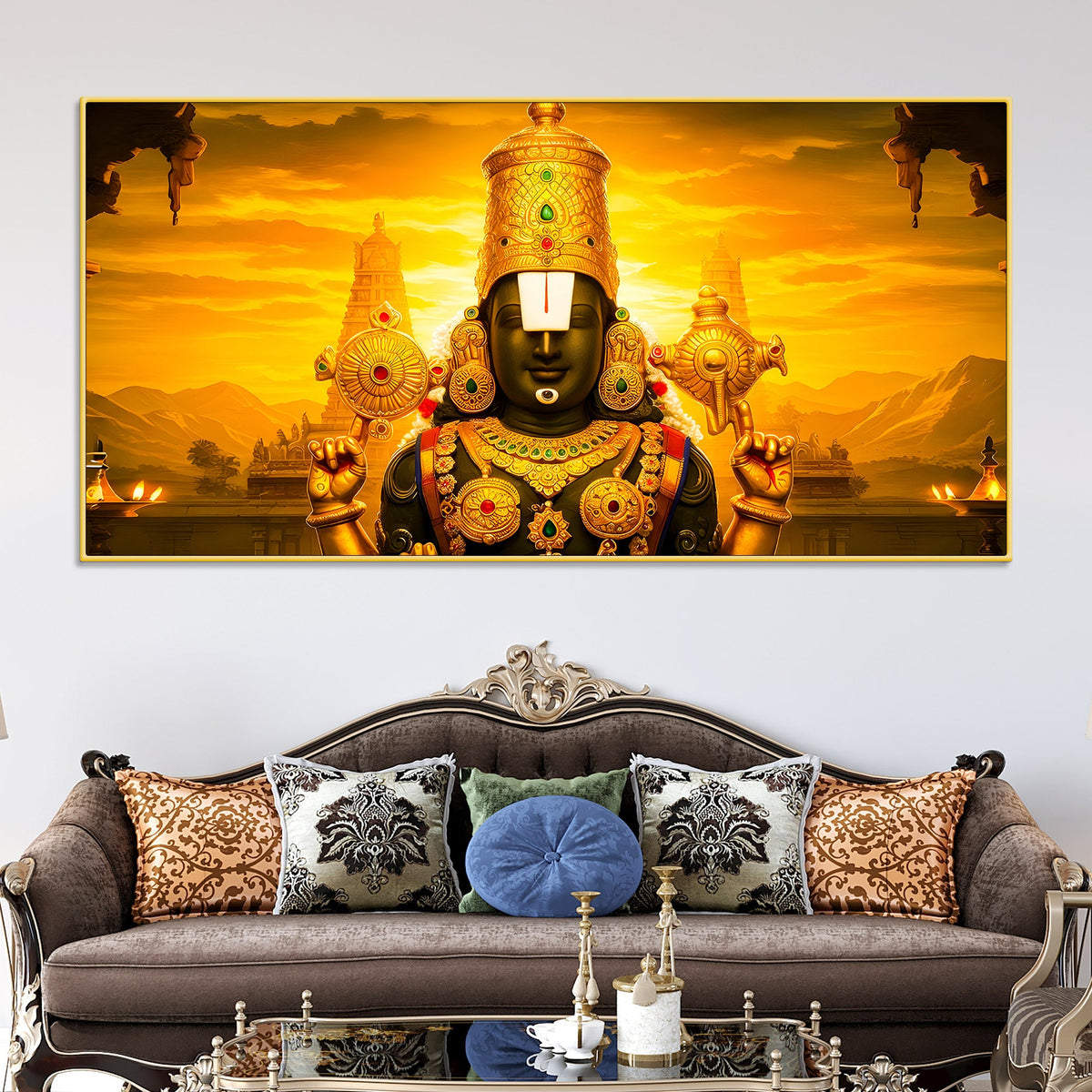Tirupati Balaji Canvas Painting for Pooja Room Wall