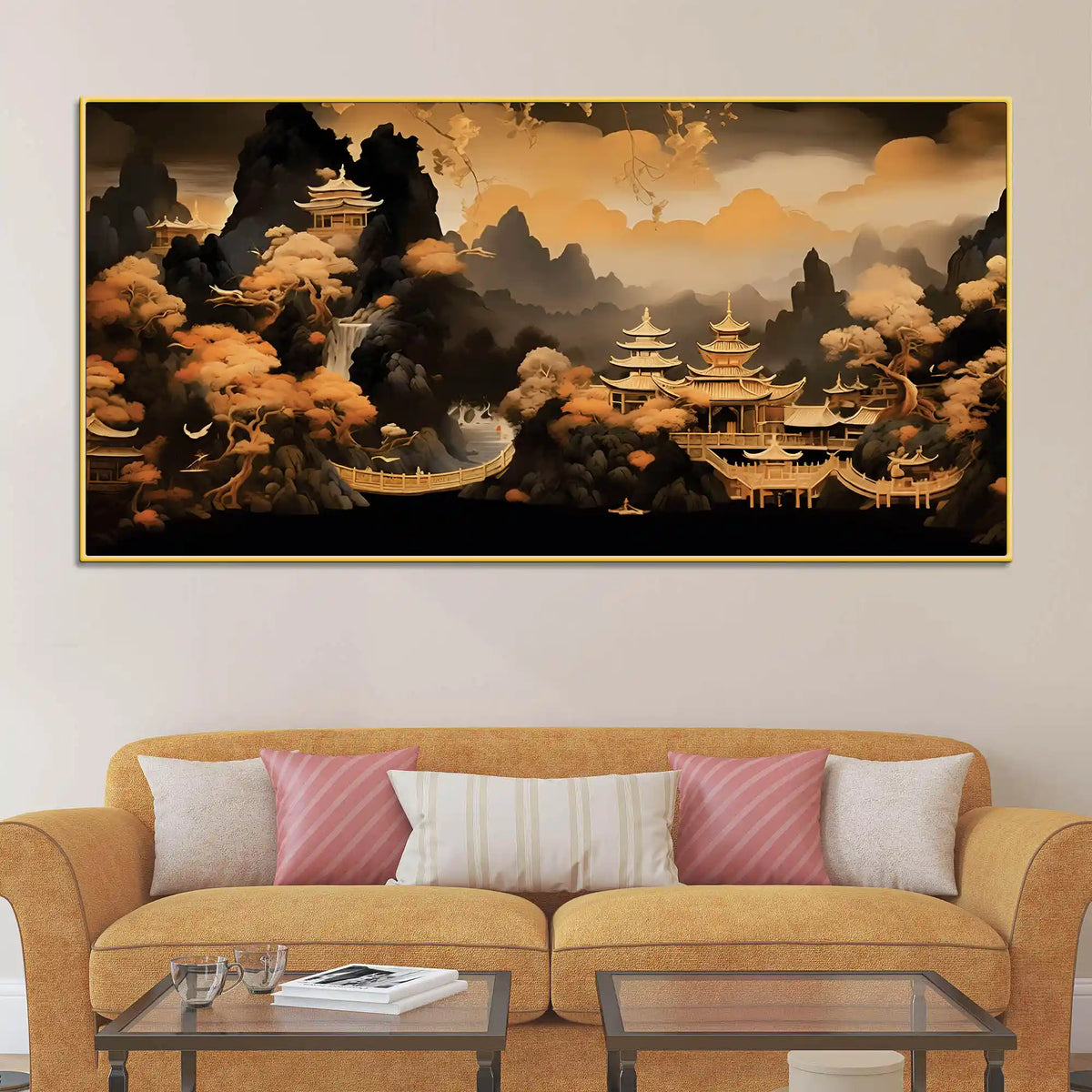 Traditional Chinese Style Mountain Canvas Painting
