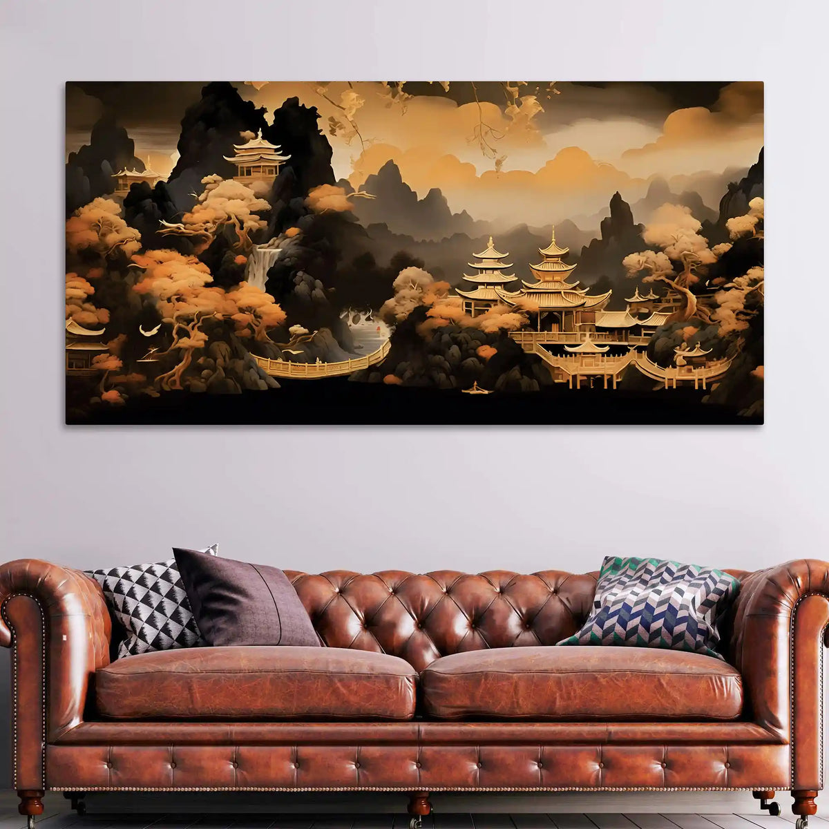 Traditional Chinese Style Mountain Canvas Painting
