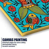 Traditional Fish Art Canvas Painting | Indian Cultural Wall Decor