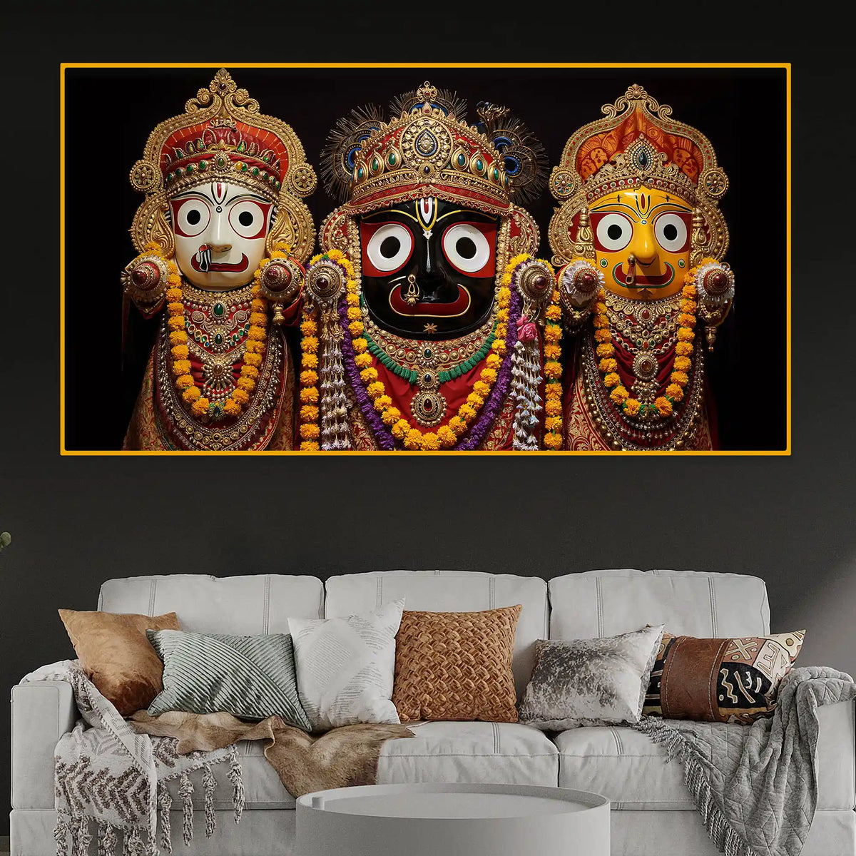 Traditional Hindu God Jagannath Crystal Glass Painting