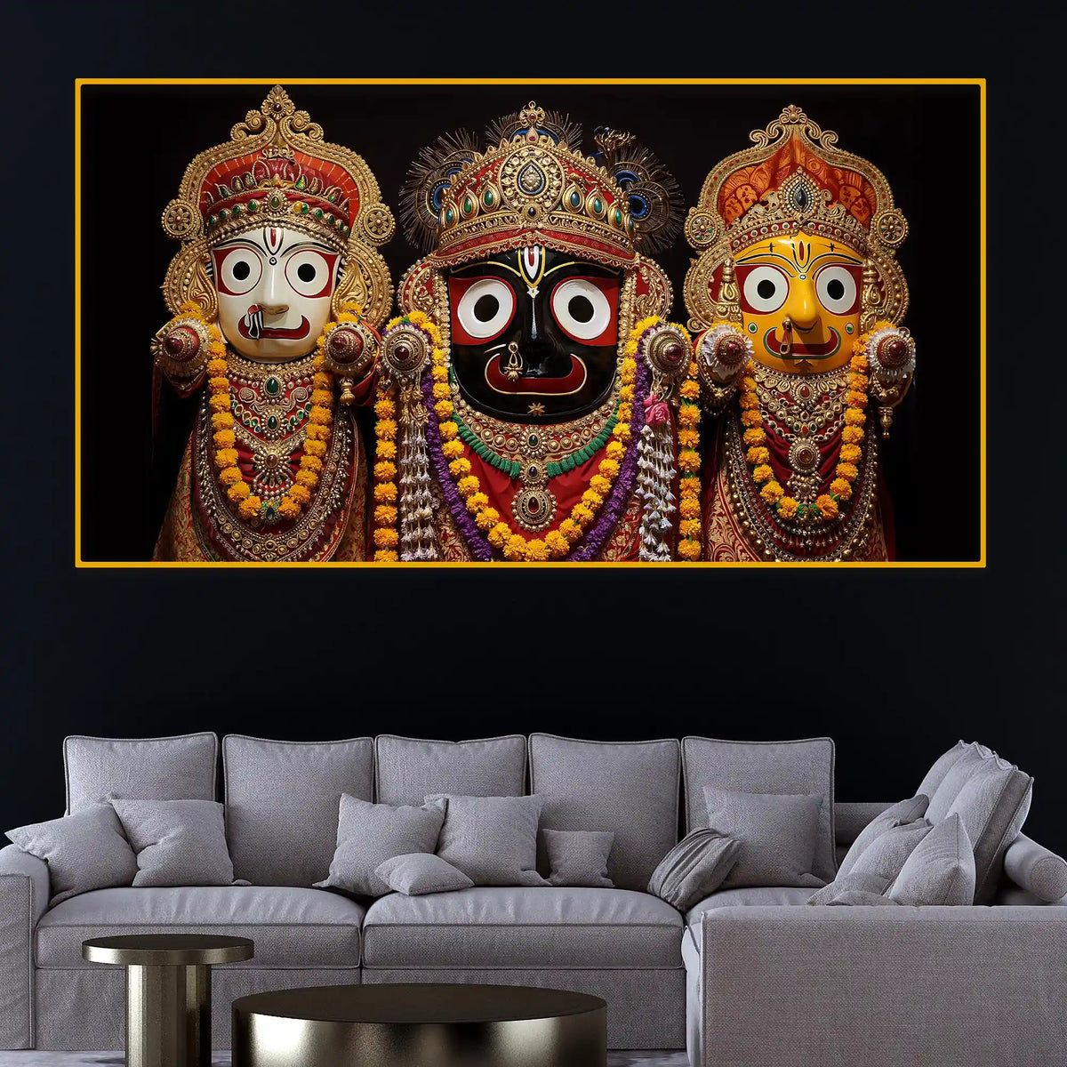 Traditional Hindu God Jagannath Crystal Glass Painting