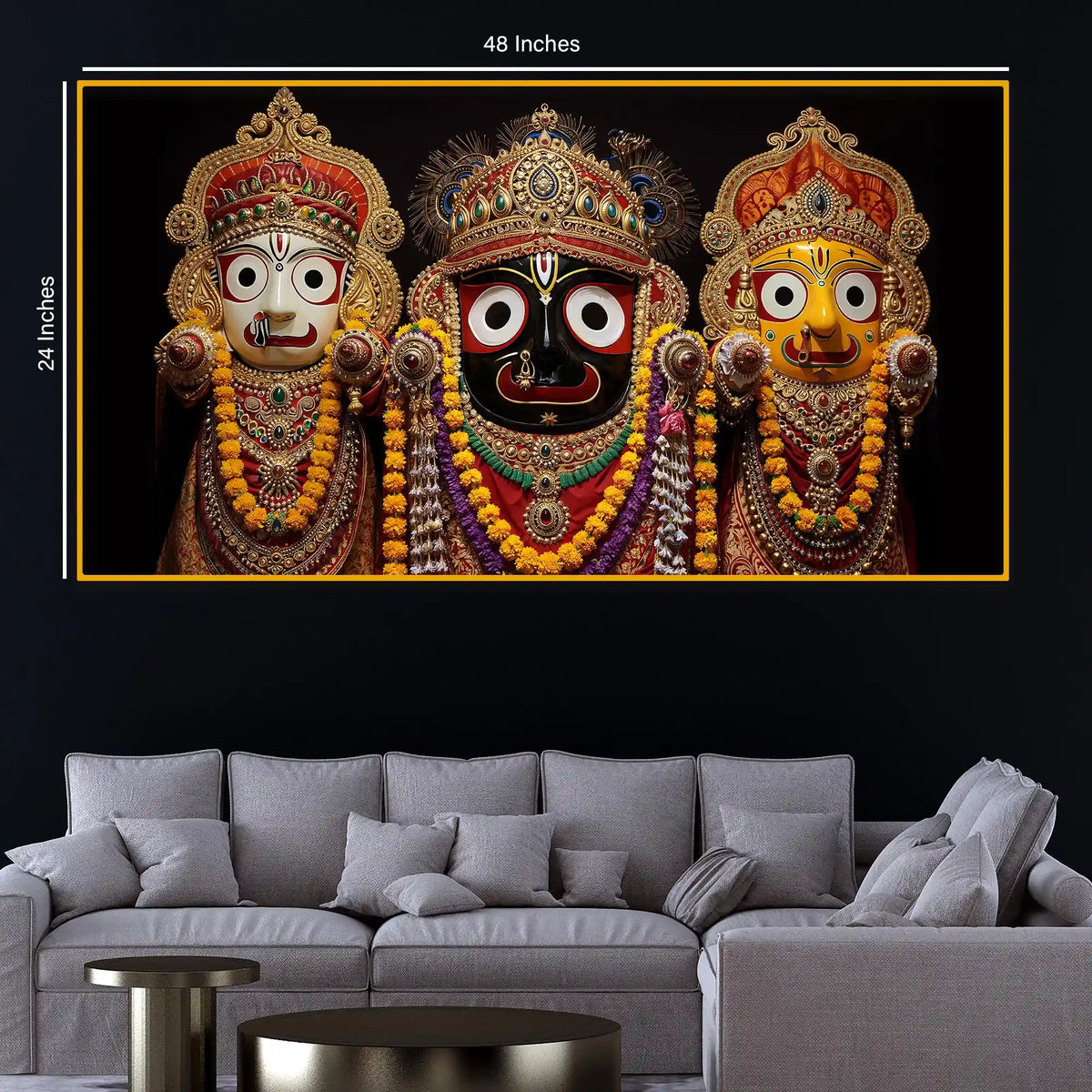 Traditional Hindu God Jagannath Crystal Glass Painting