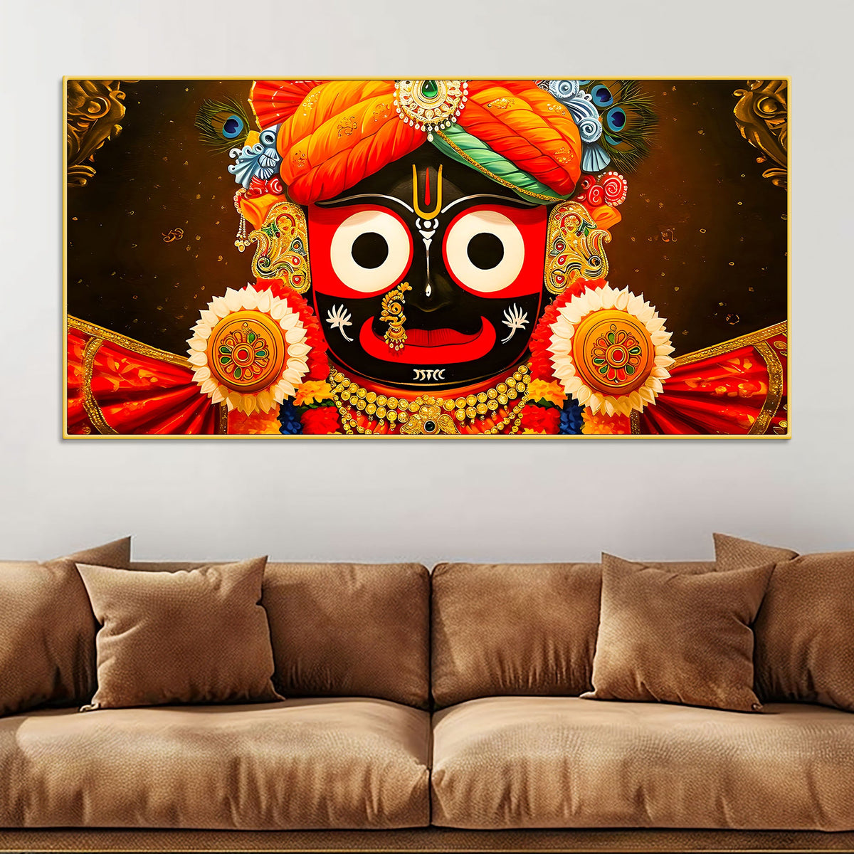 Traditional Hindu Jagannath Bhagwan Wall Painting
