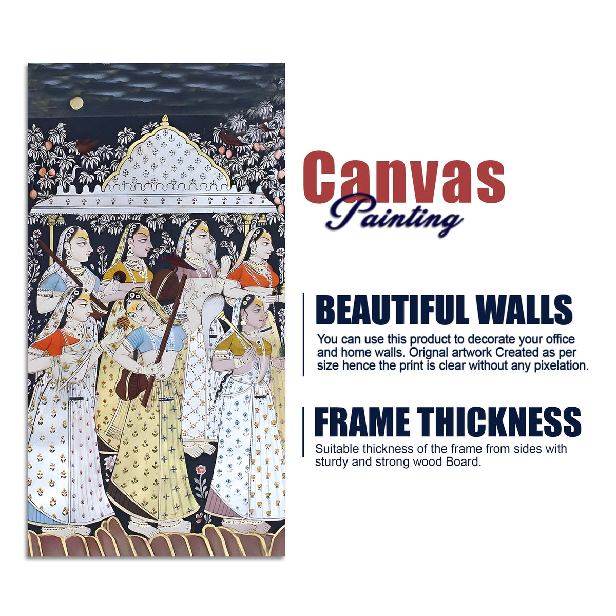 Traditional Indian Art Canvas Wall Painting | Royal Wall Décor