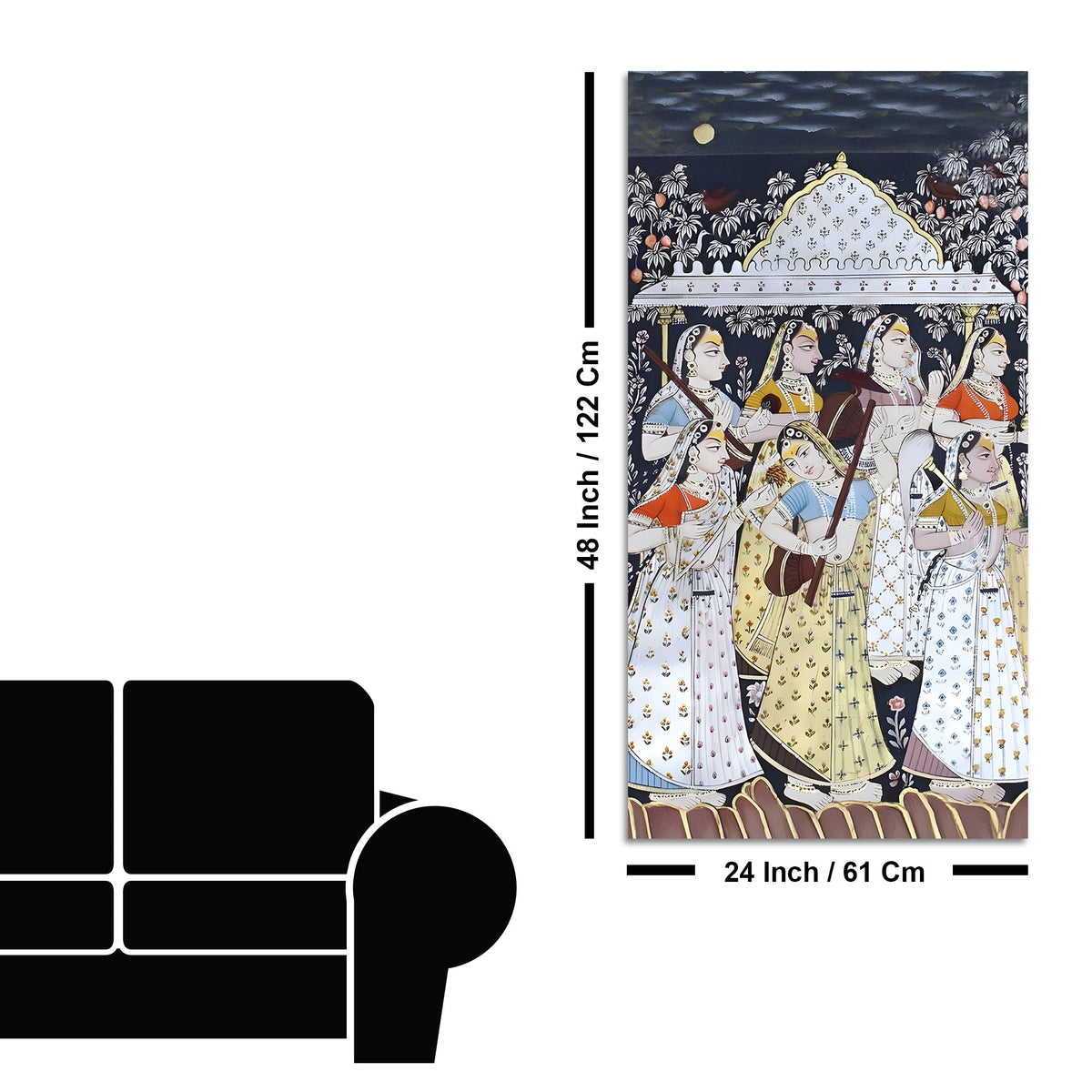 Traditional Indian Art Canvas Wall Painting | Royal Wall Décor