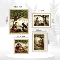 Traditional Indian Devotional Wall Frame Set of Four
