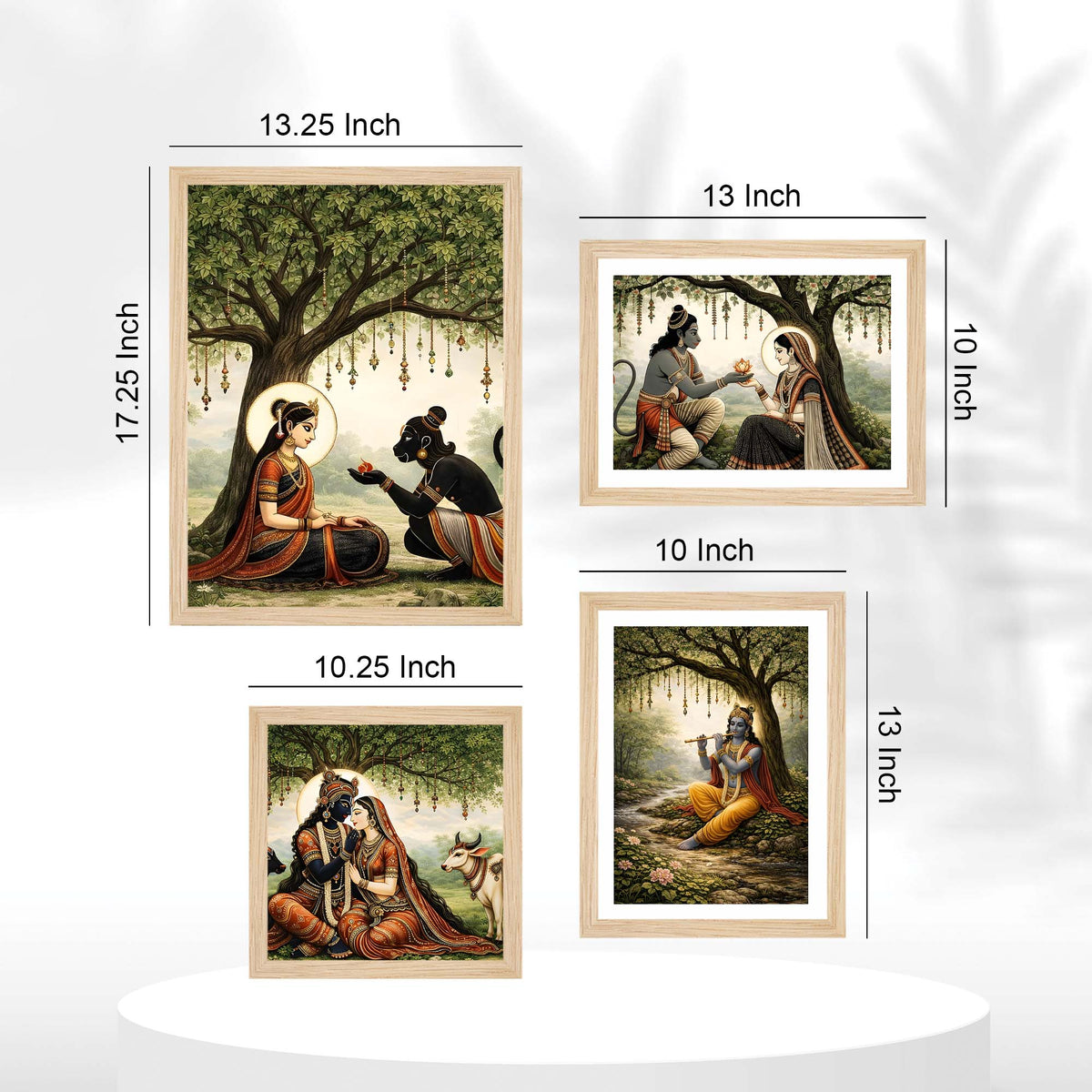 Traditional Indian Devotional Wall Frame Set of Four