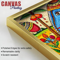 Traditional Indian Elephant Canvas Madhubani Wall Art Painting