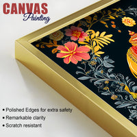 Traditional Indian Elephant Canvas Painting | Ethnic Floral Wall Painting