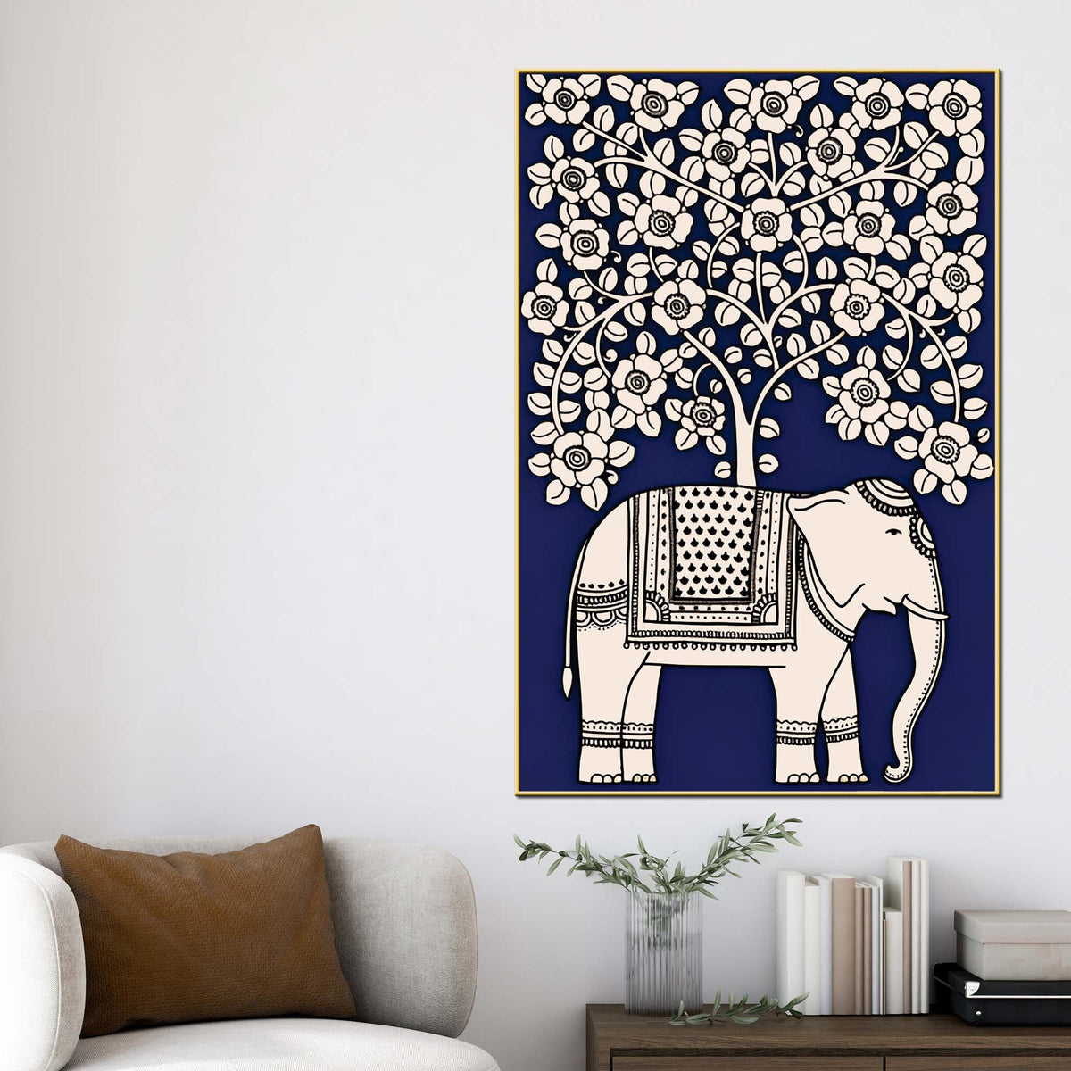 Traditional Indian Elephant Canvas Wall Painting | Modern Ethnic Décor