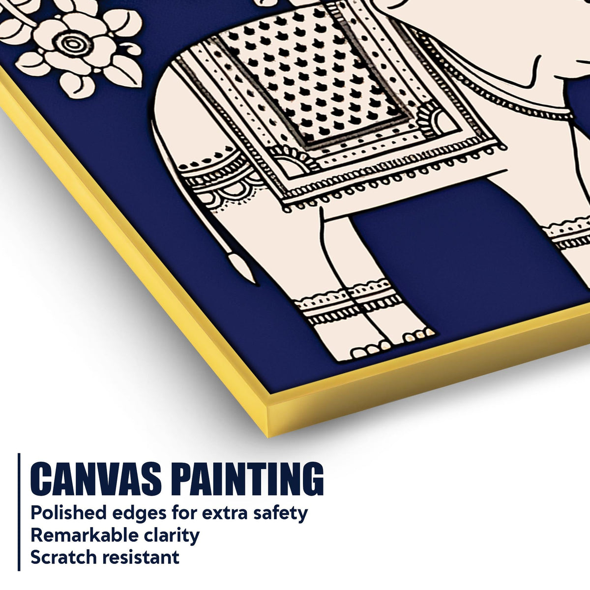 Traditional Indian Elephant Canvas Wall Painting | Modern Ethnic Décor