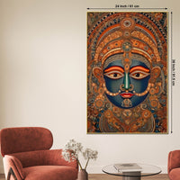 Traditional Indian Goddess Face Canvas Wall Painting