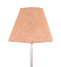 Traditional Jute Shade Table Lamp with Silver Finish Base