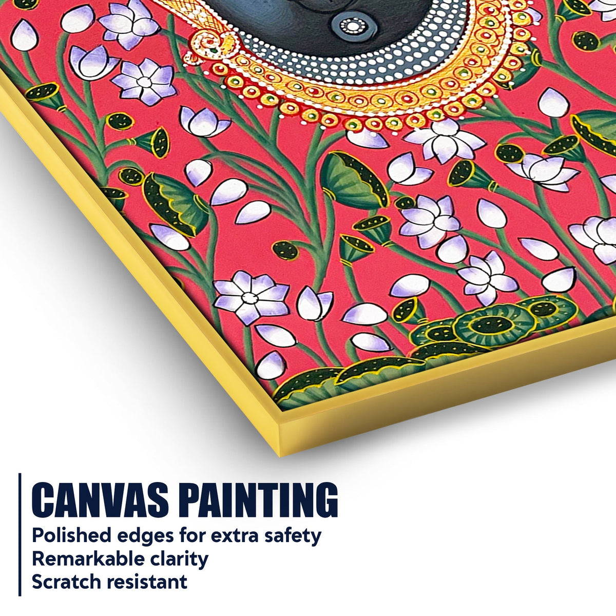Traditional Lord Shrinath Ji Folk Art Canvas Wall Painting