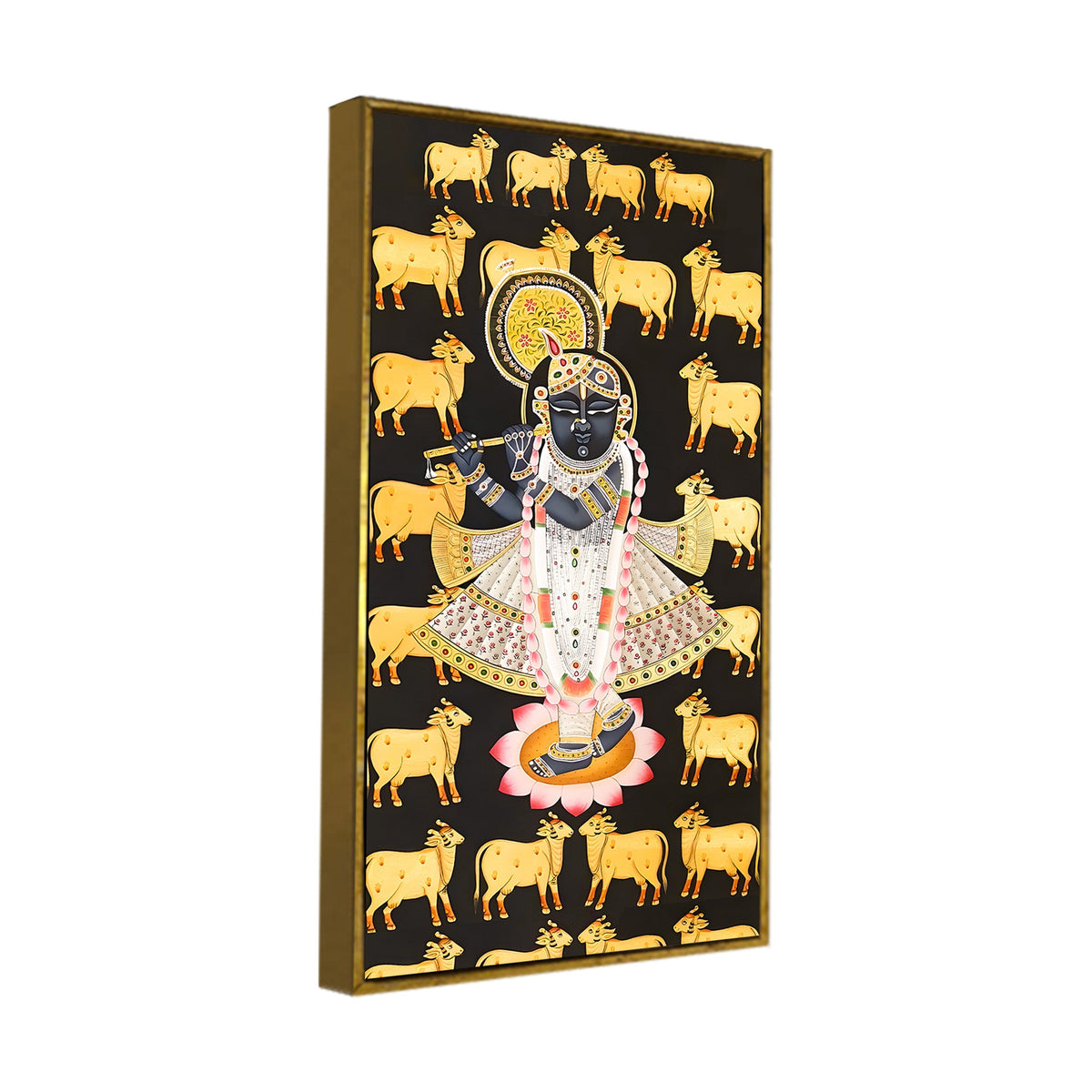 Traditional Lord Shrinathji Canvas Wall Painting | Indian Religious Wall Décor Art