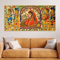 Traditional Madhubani Bride Painting | Royal Wedding Scene Art