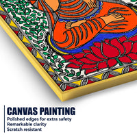 Traditional Madhubani Buddha Canvas Painting