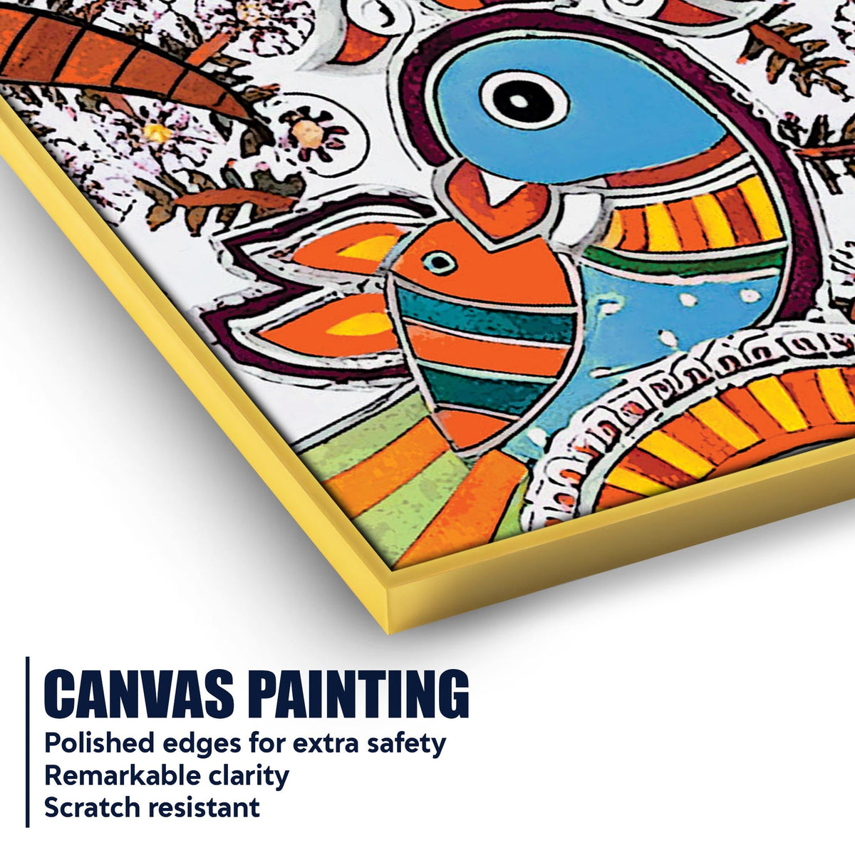 Traditional Madhubani Sun Canvas Painting | Home Wall Art