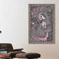 Traditional Madhubani Woman Canvas Painting