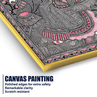 Traditional Madhubani Woman Canvas Painting