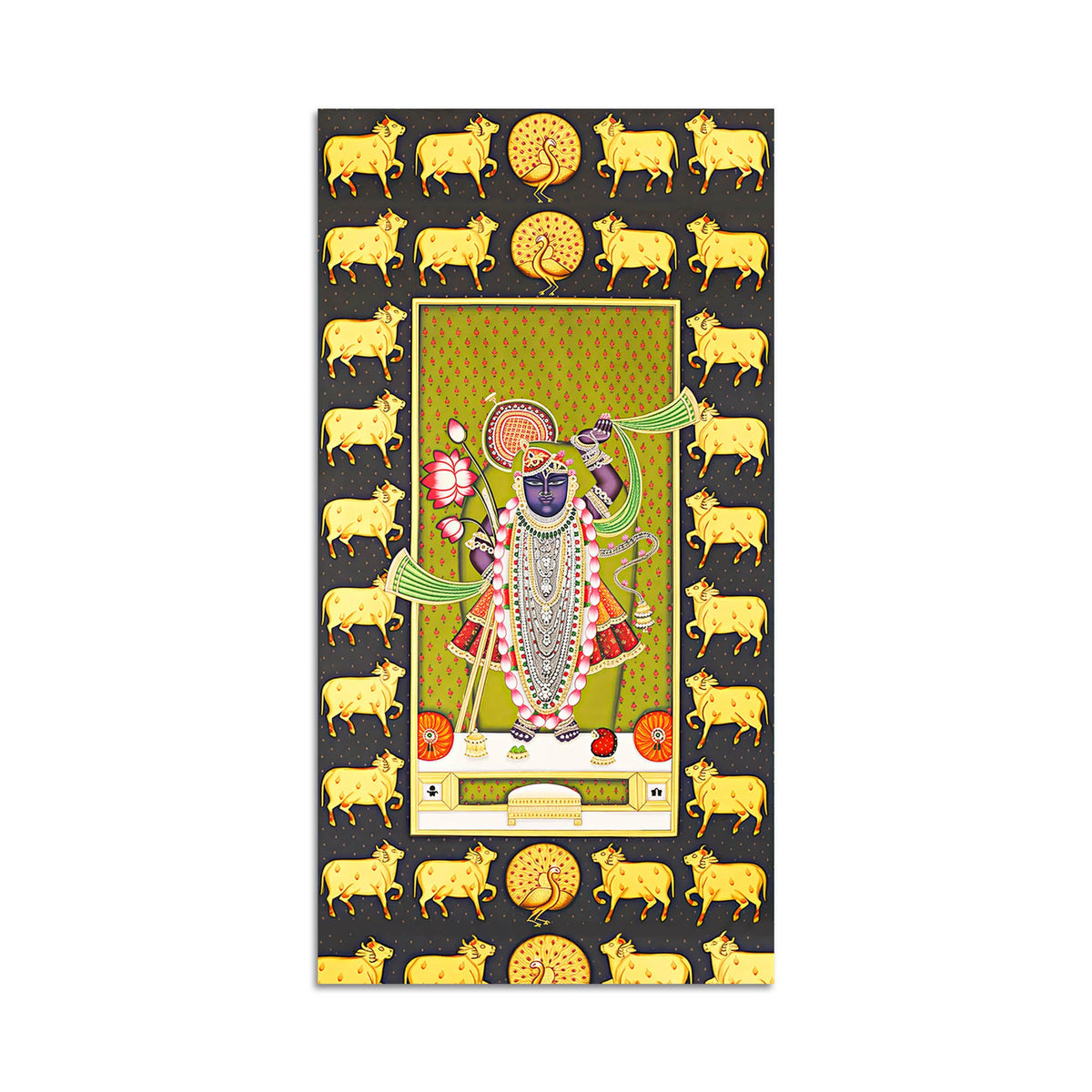 Traditional Nathdwara Shreenathji Canvas Wall Painting | Festive Home Decor