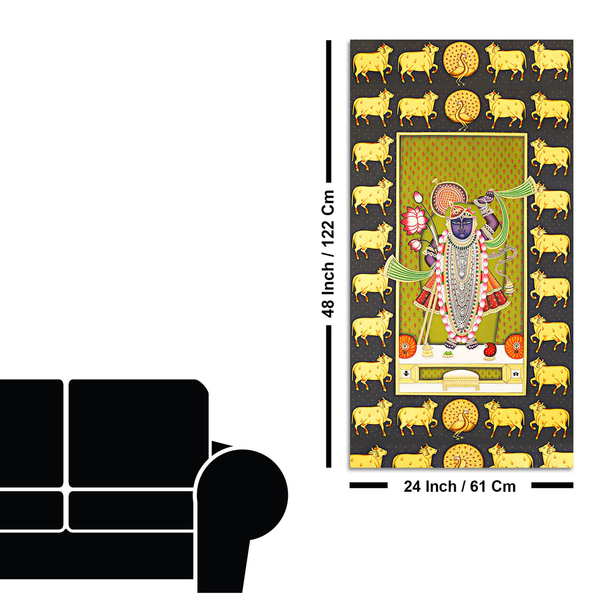 Traditional Nathdwara Shreenathji Canvas Wall Painting | Festive Home Decor