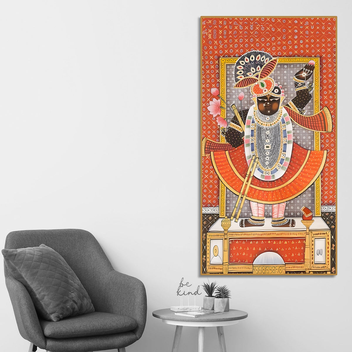 Traditional Nathdwara Shrinathji Canvas Painting | Indian Devotional Wall Art
