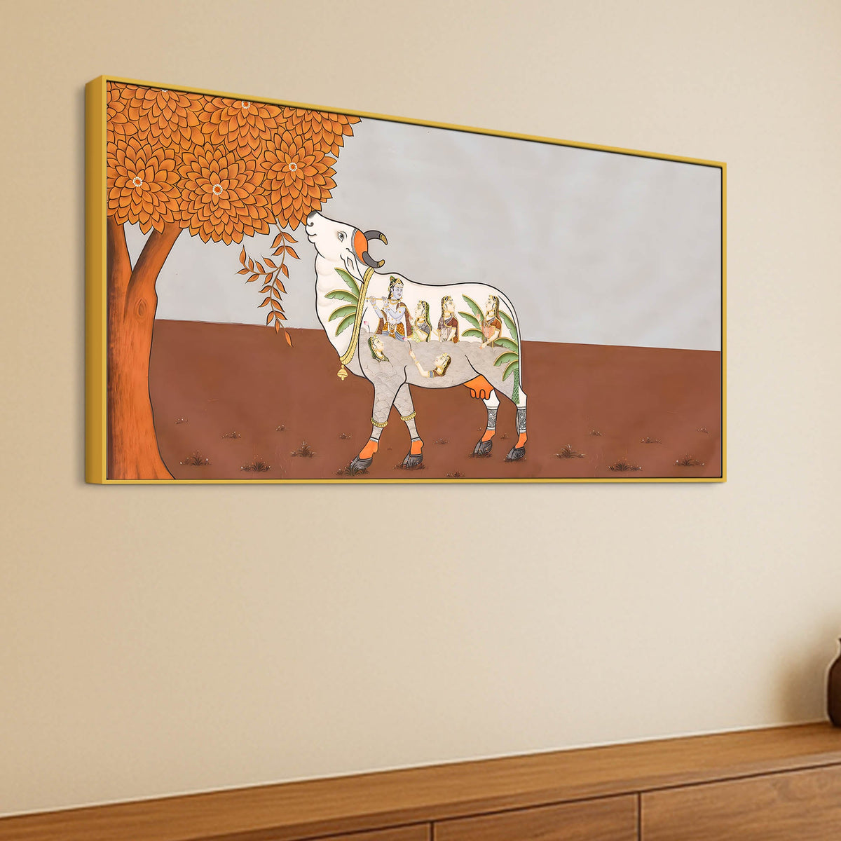 Traditional Pichwai Art Canvas Wall Decor Painting – Divine Wall Decor