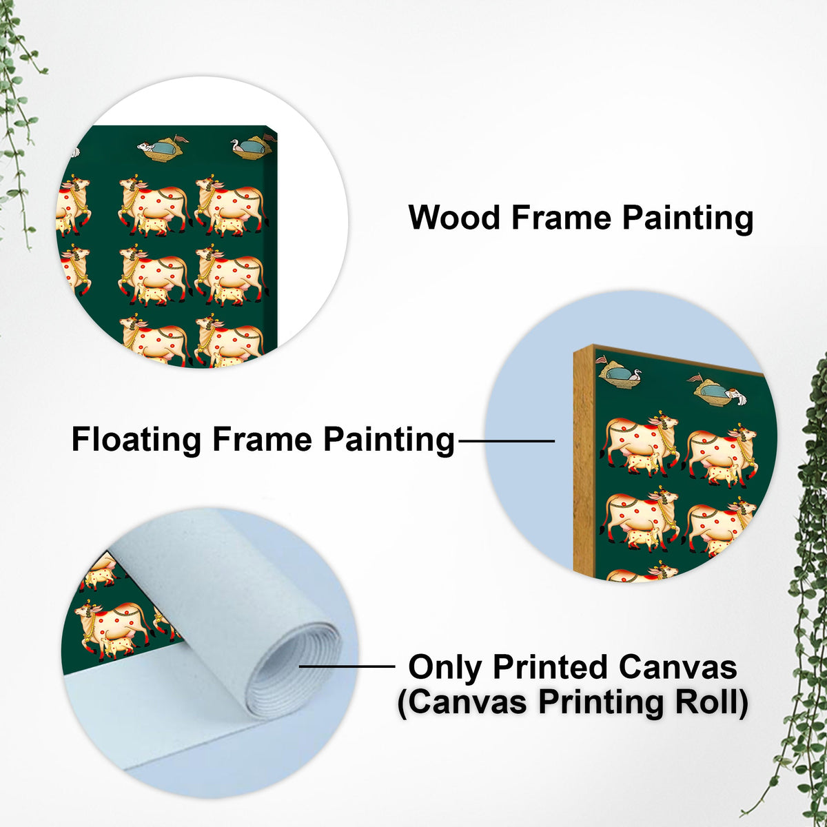 Traditional Pichwai Cow Canvas Wall Art | Ethnic Indian Décor Painting