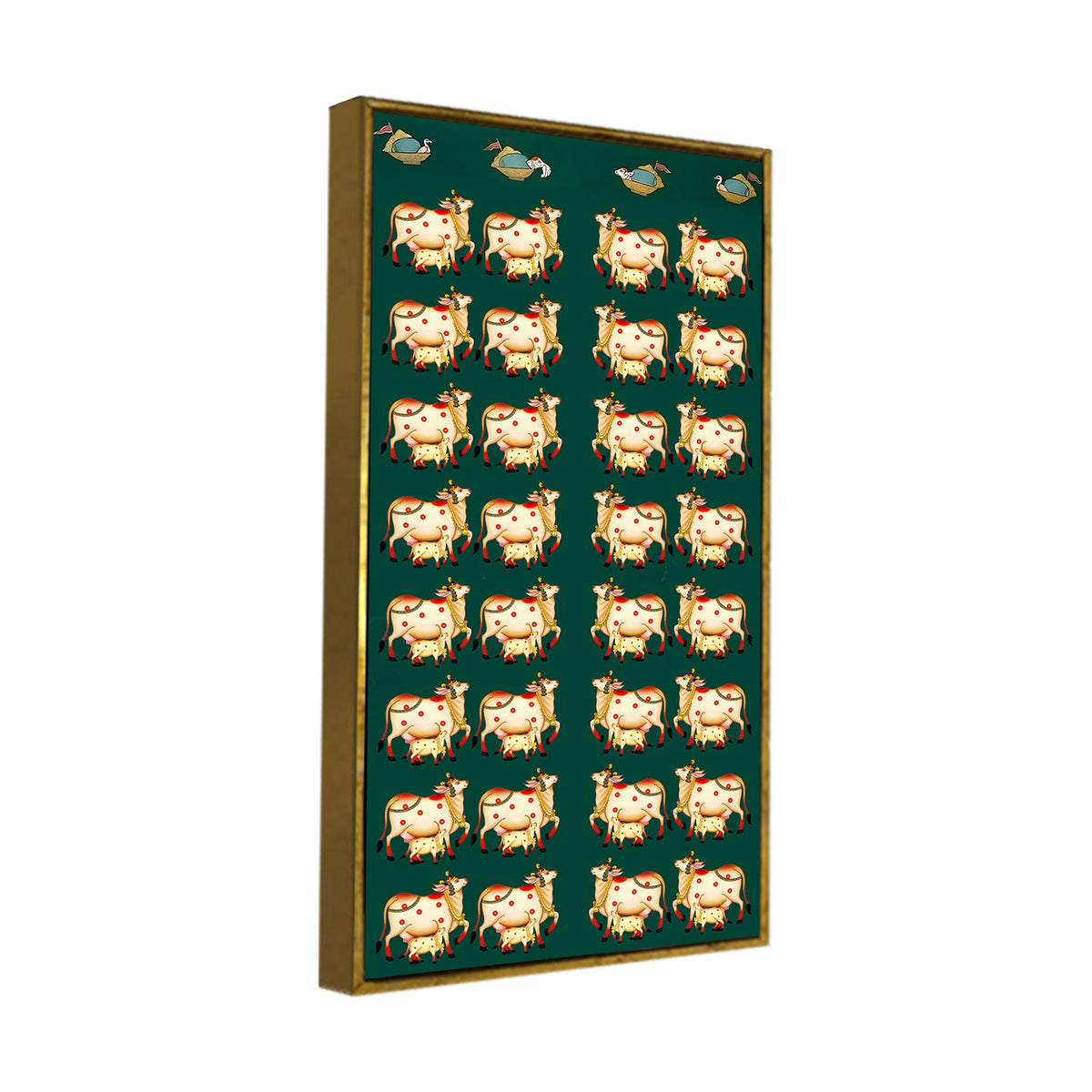 Traditional Pichwai Cow Canvas Wall Art | Ethnic Indian Décor Painting