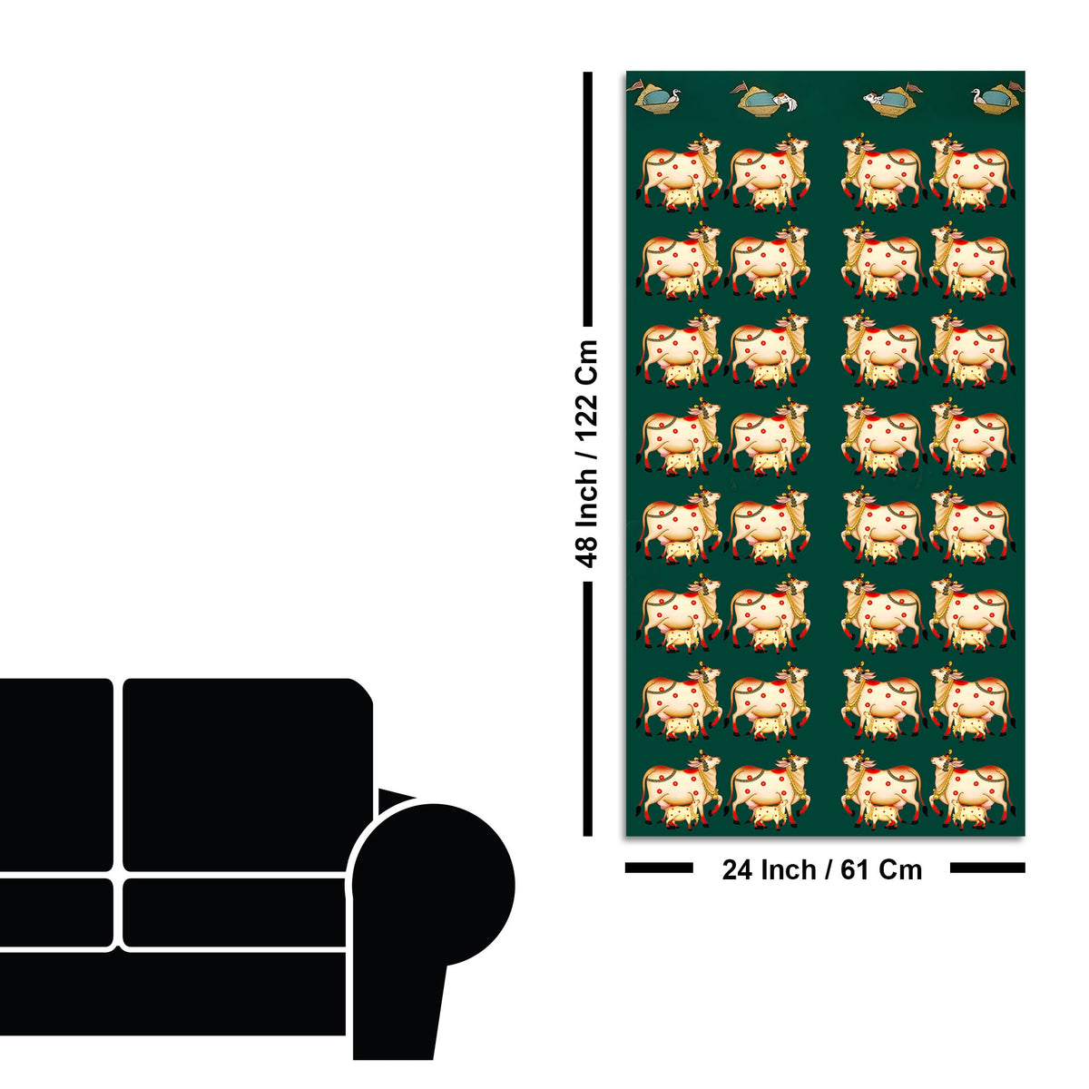 Traditional Pichwai Cow Canvas Wall Art | Ethnic Indian Décor Painting
