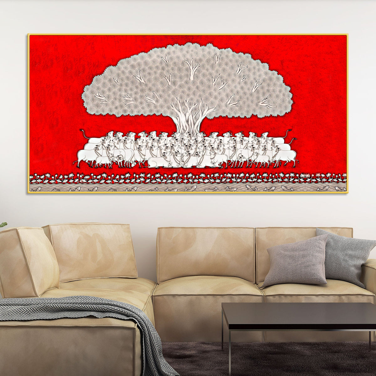 Traditional Pichwai Cow Theme Painting | Indian Wall Decor