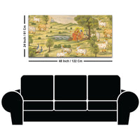 Traditional Pichwai Radha Krishna with Kamdhenu Cows Painting – Ethnic Spiritual Wall Decor